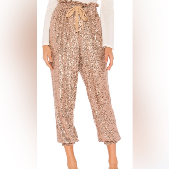 Free people night moves sequins Harem pants in Rose Color. - Picture 1 of 1